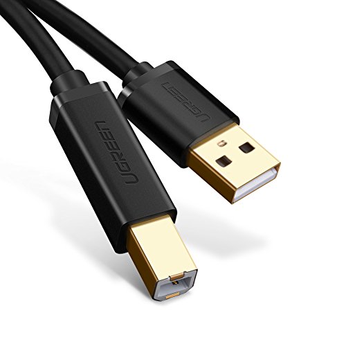 UGREEN Printer USB Cable, USB Type B Lead, 1.5m USB 2.0 A Male to B Male Scanner Cord for printers like Canon, Epson, HP, Lexmark, Dell, Xerox, Samsung etc and other USB B devices like Piano, DAC etc.
