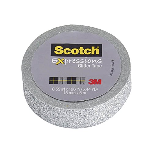 ScotchExpressions Glitter Tape, 0.59 x 196 , Silver, 6 Rolls (C514-SIL) by Scotch