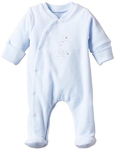 Absorba Boutique Unisex Baby Premiers Jours Full Sleepsuit, Blue (bleu Ciel 41), 3-6 Months (Manufacturer size: 6M)