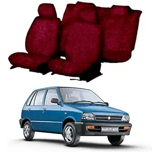 Chiefride Cotton Car Seat Cover for Maruti Suzuki 800 (5 Seater) (Maroon) (All Detachable Headrest)