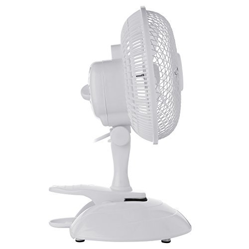 AMOS 6″ 15cm Clip & Tisch Ventilator Tragbarer Klemme Tischventilator Haus Büro Windmaschine 2 Geschwindigkeit Kippen Einstellbare Luftkühlung Elektrolüfter - 8