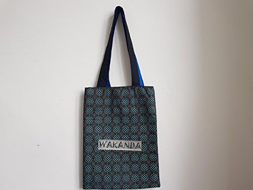 Ankara African Wax Kitenge print Tote Shopper Bag - Gold Elephant design