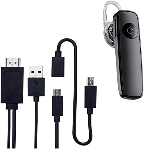 Mobiron Universal MHL Kit Micro USB to HDMI Cable 1080P HDTV Cable and Wireless K1 Soft Silicon Earbud Stereo Bluetooth Headset with Buillt-in Mic for Redmi, Honor, iPhone and Other Smartphones