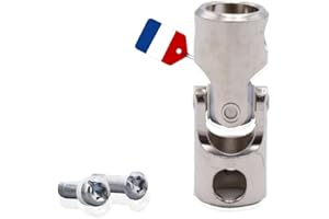 COPPERCART Joint de Cardan Femelle Volet Roulant – F781EN - Genouillère d’Articulation Ø12 mm Acier Nickelé – Pour Manivelle et Sortie de Caisson – Réparation Volet Manuel – Fabrication Française