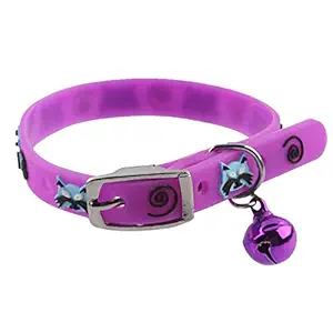THE DDS STORE Cat Collars with Removable Bell Polished Durable Metal Buckle Soft and Adjustable for Cats Puppy Small Medium (PURPPLE)