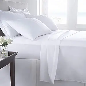 HUESLAND by Ahmedabad Cotton Comfort 144 TC Cotton Single Bedsheet with 1 Pillow Cover - White