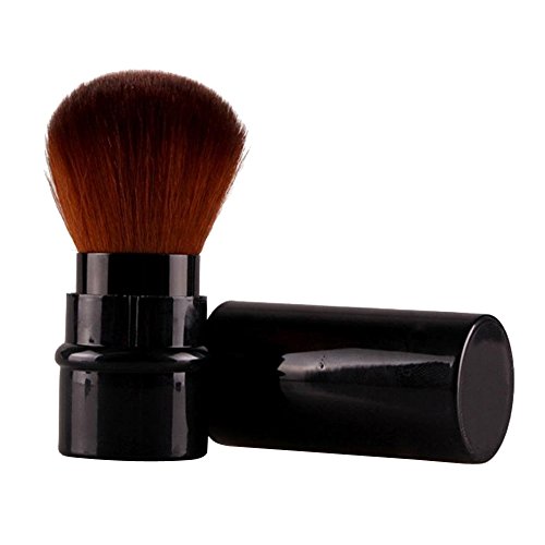 Contever® Retractable Kabuki Cosmetic Brush Blush Powder Foundation Makeup Brush with top Cover -- Black