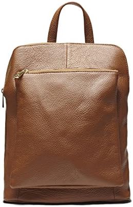 PoiLei Morningside - women's bags / grainy leather back-pack - with two adjustable leather shoulder straps brown