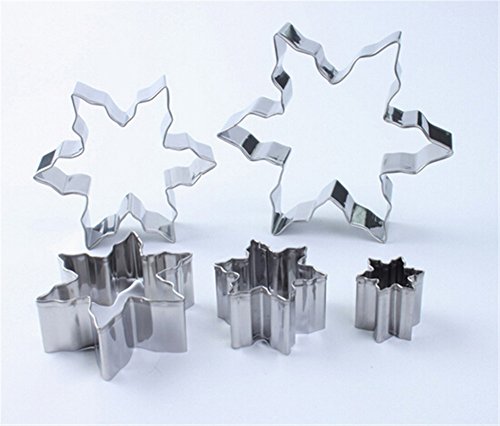 HENGSONG Keksausstecher Schneeflocke, Eiskristall 5-tlg Edelstahl - 3