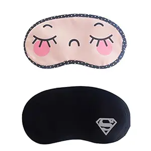 Jenna Close Eye W Superman Cartoon Face Sleeping Eye Mask (Pack of 2)