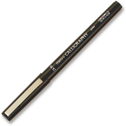 Marvy Calligraphy Marker - Medium Pen Point Type - 3.5 mm Pen Point Size - Black Ink - Black Barrel - 1 Each by Marvy