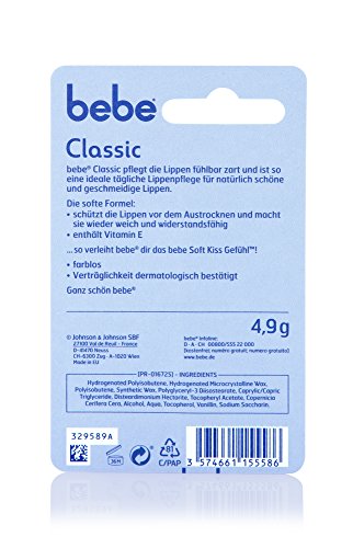 Bebe Lippenpflege Classic, 3er Pack (3 x 4,9 g) - 6