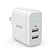 Anker PowerPort 2 (24W 2-Port Apple iPhone Charger / USB Power Adapter / Wall Charger with Foldable Plug) for iPhone 6s / 6 / 5s, iPad Air / mini, Samsung Galaxy S6 / Edge / Plus and More White RS.1599.00