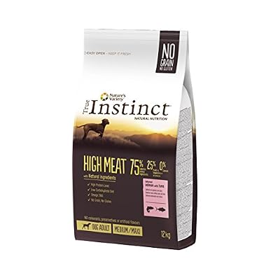 True Instinct High Meat Medium/Maxi Nourriture pour Chien Saumon sans Arêtes avec Thon 12 kg