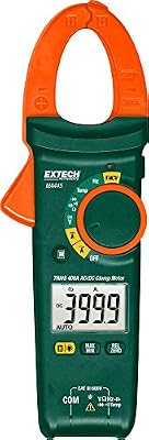 Extech MA445 La pince ampèremétrique AC/DC 400 A à valeur efficace vraie avec NCV, Vert