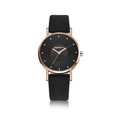 Souarts Damen Armbanduhr Einfach Stil Analoge Quarz Uhr mit Batterie Schwarz