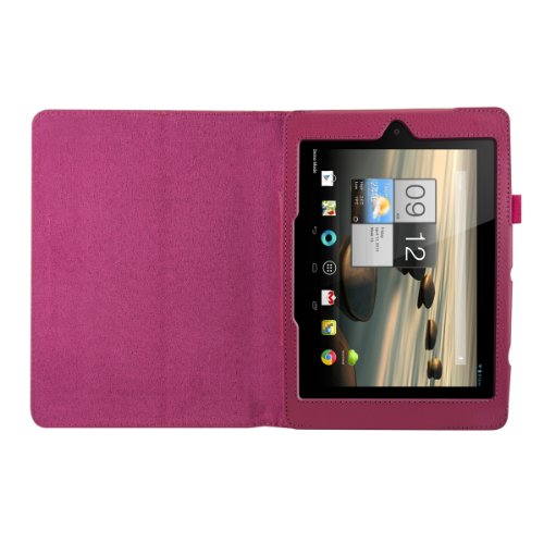 3in1 Set: kwmobile Hülle für Acer Iconia A1-810 / A1-811 – Tabletcover Slim Case Tablet Schutzhülle – Smart Cover Tabletcase Pink + Folie, kristallklar + Stylus, Weiß - 6