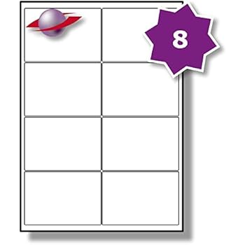 8 Per Page/Sheet, 5 Sheets (40 Sticky Labels), Label Planet® White ...