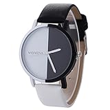 Damen-Uhr mit Milanaise-Armband Marmor-Zifferblatt Neutral Schwarz-Weiß-Muster Mode Leder Quarz-Armbanduhr (C)