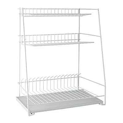 Metaltex 32434414080 ATOLL Egouttoir avec 3 Niveaux Fil plastifié LDPE Blanc42 x 22 x 50 cm