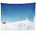 Produktbild Daawqee Wandteppiche Wall Hanging Art 60 x 50 Inches White Blue Snow Little House Snowy Hills Cozy Winter Christmas Holidays Scene Brown Cottage Sky Xmas Home Tapestries Office Bedroom Living Room
