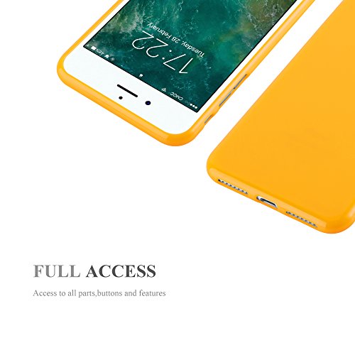 Apple iPhone 8 PLUS   7 PLUS   7S PLUS Funda Super Delgada de Silicona TPU en JELLY AMARILLO de Cadorabo  Dise  o JELLY      Cubierta Protectora Ligera Flexible con Antichoque para Tel  fono M  vil     Gel Protecci  n Carcasa Case Cover