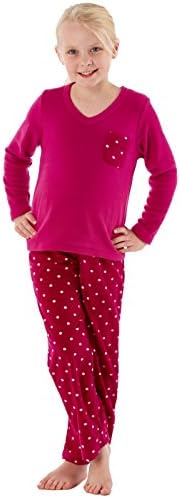 Girls MIRANDA Warm Fleece V Neck Pyjama Gift Packed Fuschia 13y