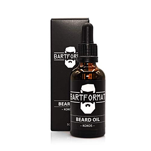 BARTFORMAT Bartöl für einen geschmeidigen Bart - Bartpflegemittel 50 ml - Beard oil aus Jojoba und Aloe Vera - Bartpflege-Öl für eine frische Bartpracht (Kokos)
