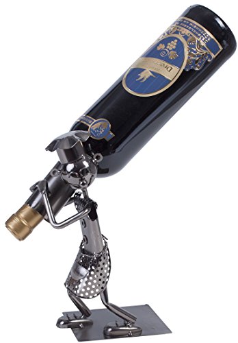VENKON – Ausgefallener Flaschenständer / Weinflaschenhalter „Der Flaschenschlepper“ aus Metall – für dekorative Aufbewahrung Ihrer Wein-, Sekt- oder Saftflasche - 3