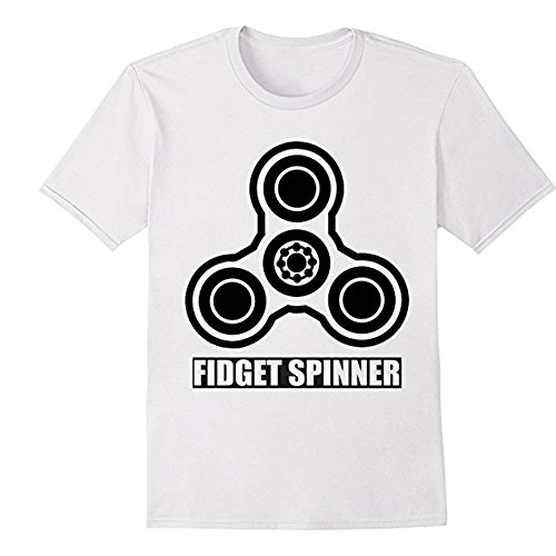 ShenLiNan Mens Fidget Spinner Printed Tshirt White ShenLiNan Mens Fidget Spinner Printed Tshirt White