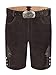 Produktbild ALMBOCK Trachtenlederhose mit Gürtel Herren dunkelbraun | Kurze Trachten Lederhose in schokobraun inklusive passendem Gürtel | Lederhose kurz aus echt Leder