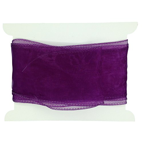 Truly Madly Deeply Purple 60mm Wide x 2 Metres Long Wired Organza Ribbon. Great for Birthday Decoration, Gift wrap, Christmas Ribbon, Wreath Making Supplies, DIY Crafting