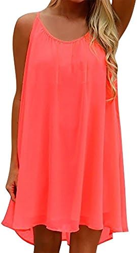 Yidarton Womens Summer Long Dress Casual Sleeveless Beach Backless Mini Dresses for Evening Party Red M