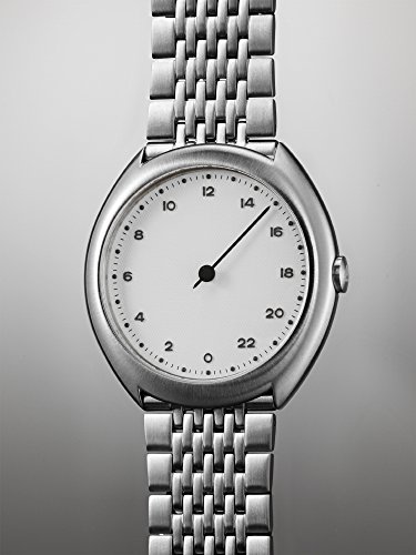 slow O 01 - All Silver Steel Unisex Quartz Watch with White Dial Analogue Display and Silver Stainless Steel Bracelet