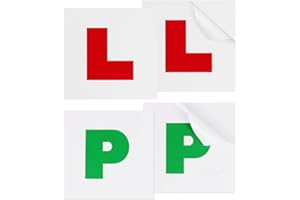 Onarway Learner Plate, Self Adhesive Red L Plate and Green P Plate 4 Pack for Driver Learner, No Fading No Blow off Easy to Move without Scratching