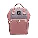 Produktbild CAR SHUN Babywechsel Tasche, Baby Windel Nappy Rucksack Rucksack Multi-Funktion Wasserdichter Reise Rucksack Mit USB-Port Isolierte Taschen Für Die Baby Pflege,Pinkwithgray