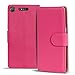 Produktbild Conie Handyhülle für Sony Xperia XZ1 - Bookstyle- Klapp- Serie, Etui aus PU Leder, Xperia XZ1 Booklet Flip Hülle Pink
