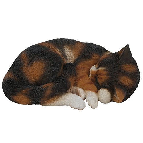 Real life Dekofigur, träumende Katze (1), Schildpatt