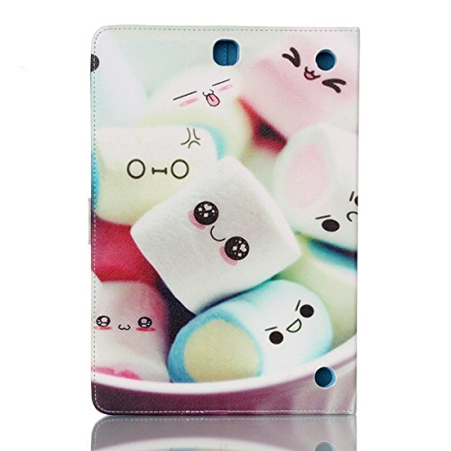 Felfy Slim Full Body Cute Cartoon Sweet Candy Funny Eyes Muster PU Lederhülle Case Cover Etui Schutz Hülle Tasche für Samsung Galaxy Tab A 9.7 Zoll T550 P550 T555N + 1x Koala Anti Stöpsel + 1x Silber Stylus - 2