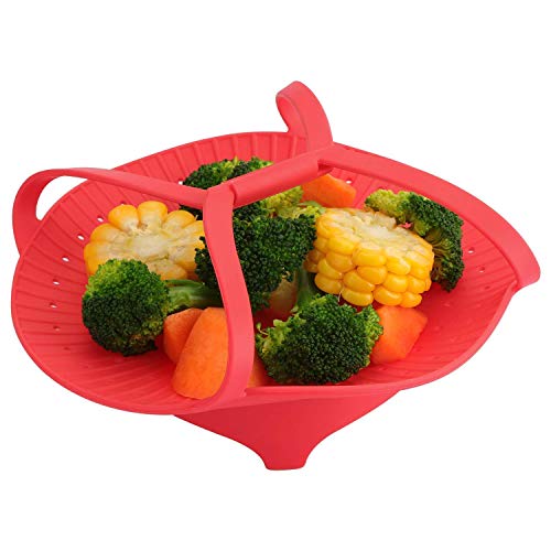 Ayudante de cocina atados de silicona para los amantes de easyveggie vaporera vegetales dieta come saludable, libre de BPA (rojo)