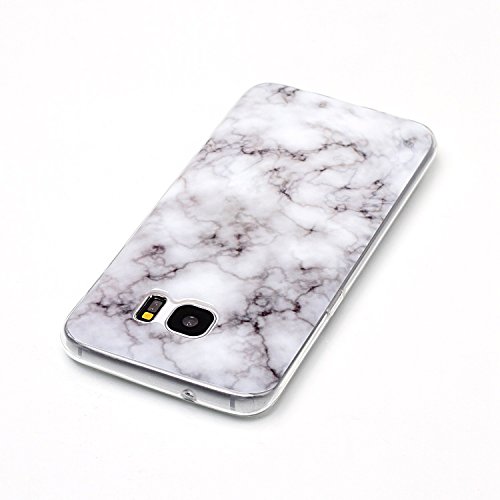 Cozy Hut Für Samsung Galaxy S7 Edge Handyhülle mit Marmor / Marble Design(grau / weiß) | Handytasche | | Schale | | Hülle | | Case | Handy-etui | TPU-Bumper | Soft Case | Schutzhülle Cover für den optimalen Schutz ihres Samsung Galaxy S7 Edge (5,5 Zoll) – Rauch weißer Marmor - 4