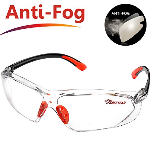 Preisvergleich Produktbild SAFEYEAR Softair Schutzbrille Baustelle Arbeitsbrille – SG003 (2018 Modisch) Perfekter Orange Brille