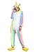 Produktbild Minetom Kinder Pyjamas Tier Einhorn Jumpsuit Nachtwäsche Unisex Cosplay Kostüm für Mädchen und Jungen Regenbogen Gelb XL(178-188CM)