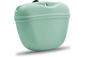AUDWUD - Bolsa de Silicona para golosinas para Perros - Contenedor de adiestramiento portátil con Clip - Cómodo Cierre con Hebilla magnética y Clip para la Cintura - Sin BPA