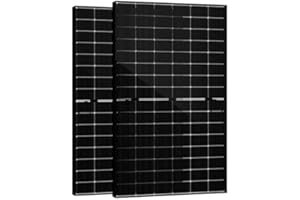 SAKETE Solarpanel 900W Bifazial (+180W), Solarmodul Doppelglas Full Black, N-Typ Photovoltaik Modul für Balkonkraftwerk, 450W PV Panel 2er