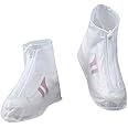 Goodern Rain Shoe Covers,Men and Women Sole Overshoes with Zipper,Reusable Waterproof Shoe Protectors with Drawstring Design,Not-Slip Rainproof Shoe Cover,Galoshes Overshoe for Outdoor Travel-White2XL
