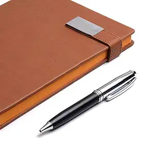 COI Diary Brown A5 Notebook - Unique Multipurpose Stationery, New Year Diary for Office Going Men and Women with Pen.