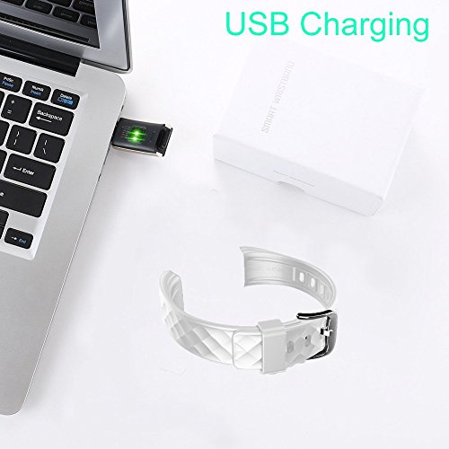 Jcotton Bluetooth Smart Watch IP67 Wasserdichte Smart Armband Herzfrequenz-Monitor Sport Wristband Fitness Tracker Multi-Sport-Modus Gesundheit Monitor Pedometer Anruf Nachricht Erinnerung für IOS Android Phone (weiß) - 4