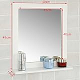 SoBuy® Spiegel, Wandspiegel, Badspiegel mit Ablage,FRG129-W - 5