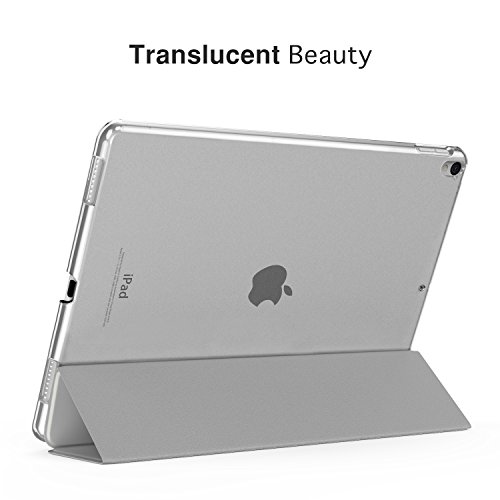 MoKo Hülle für Neu iPad Pro 12.9 2017 – PU Leder Tasche Schutzhülle Schale Smart Case mit Translucent Rücken Deckel, mit Auto Schlaf / Wach Funktion und Stanfunktion für Apple New iPad Pro 12.9 Zoll 2017 Tablet, Silber - 5